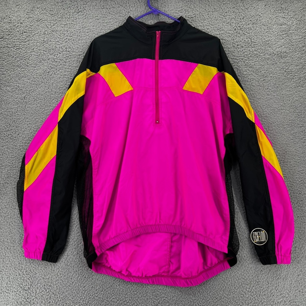 Nike Vintage 90s Nylon Windbreaker Cycling Jacket Womens XL Pink‎ Neon Taiwan